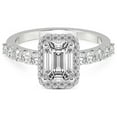 thumbnail image 3 of Emerald Shape 5 Carat IGI Certified Lab Grown Diamond Ring | 14K White Gold | Vionna Round Halo Lab Diamond Engagement Ring | FG-VS1-VS2 Quality Friendly Diamonds, 3 of 5