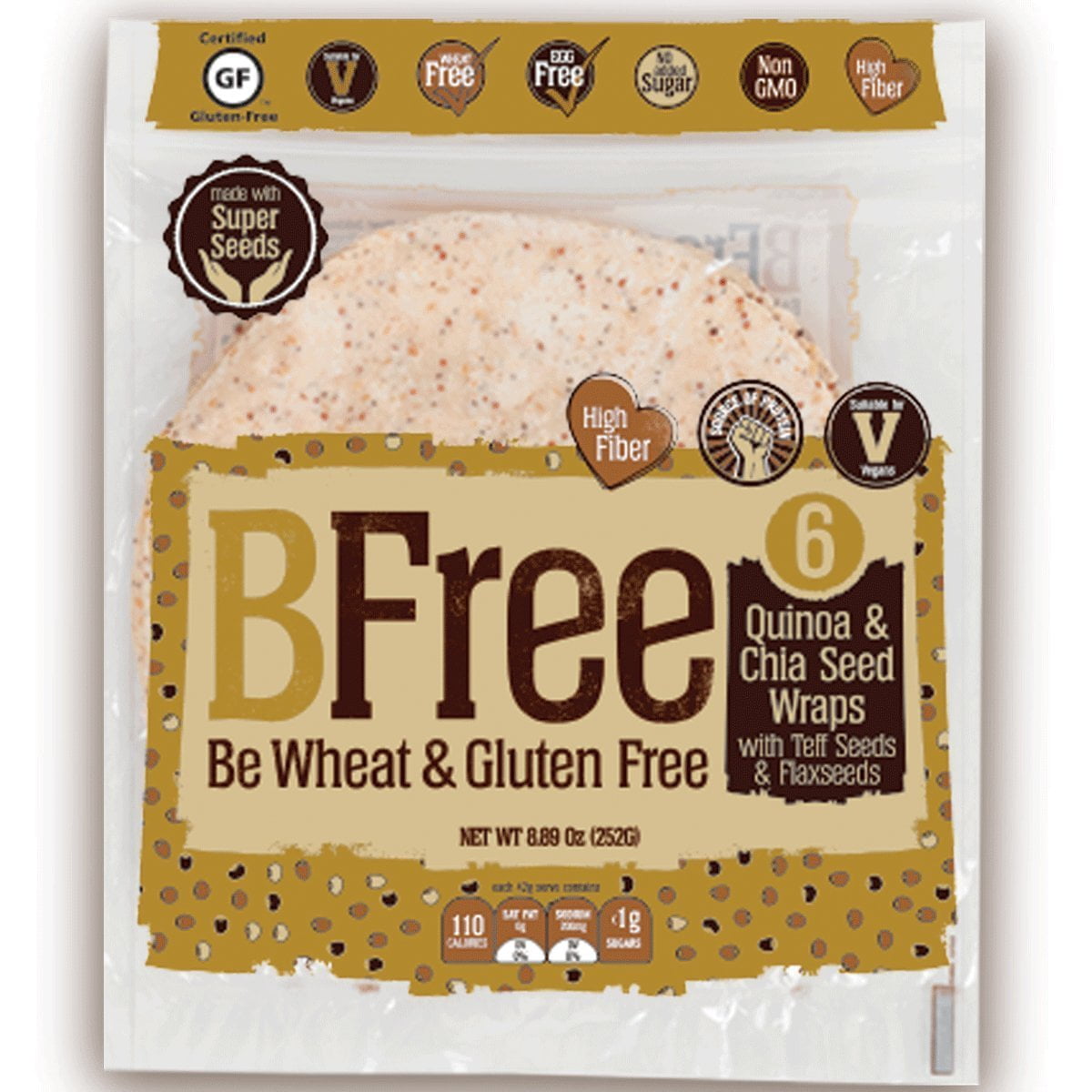 Bfree Gluten Free Tortilla Wrap 8 Inch Quinoa And Chia Seed With
