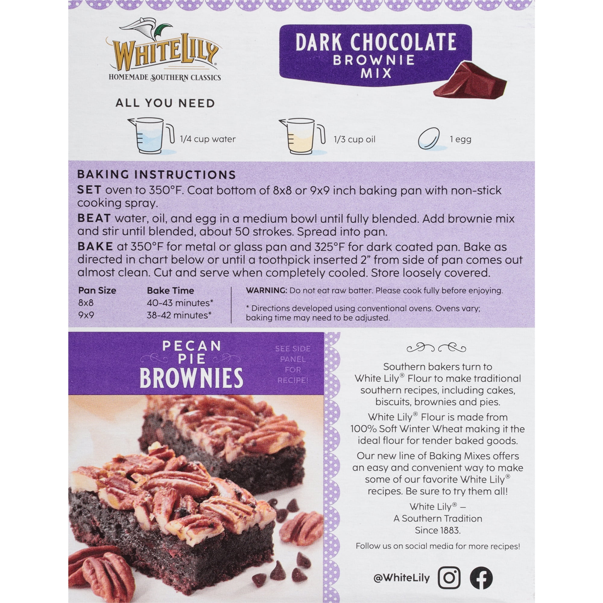 (6 pack) White Lily Dark Chocolate Brownie Mix, 18 oz Box
