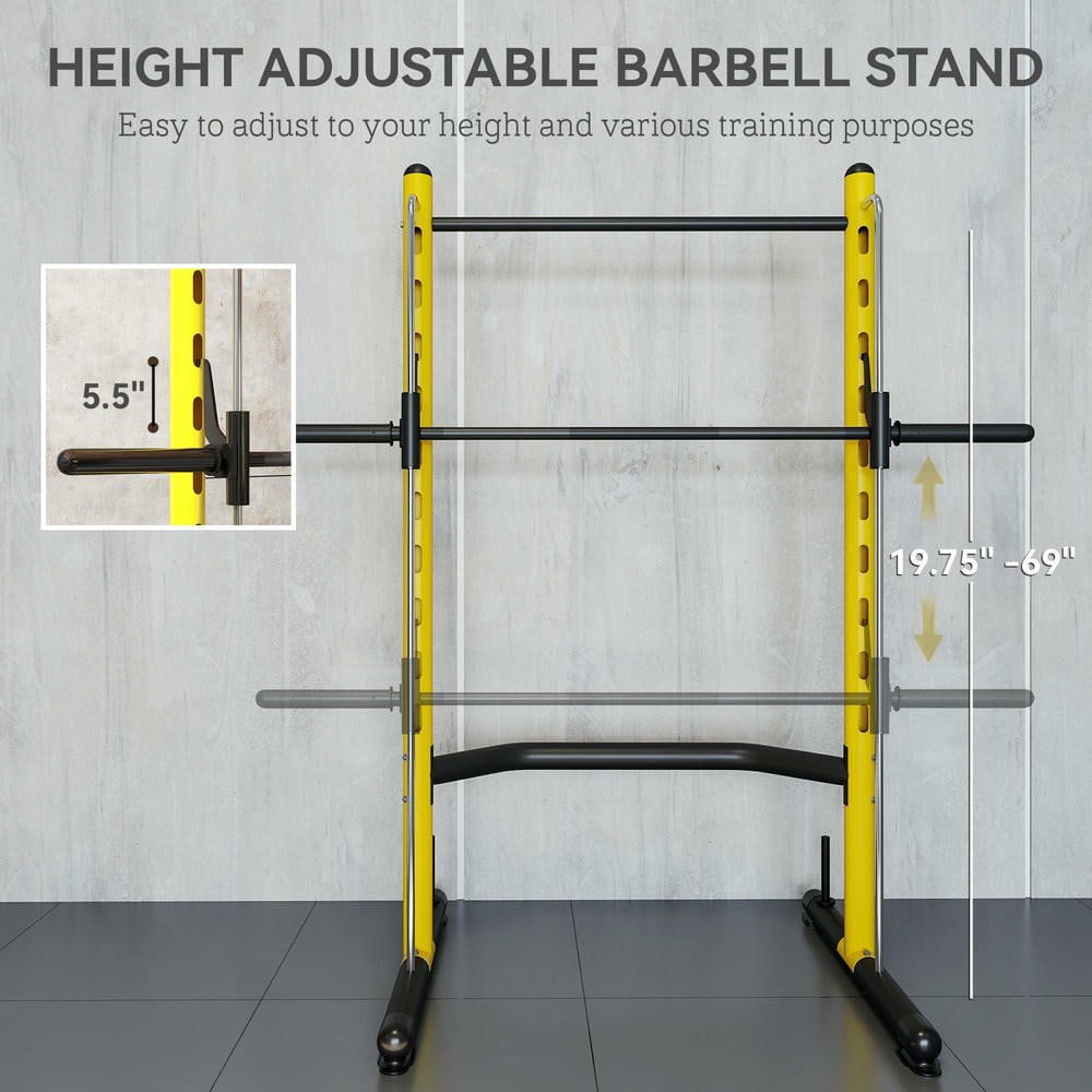 Resenkos Multi-Function Half Squat Rack with Pull-Up Bar and Bench Press - Yellow