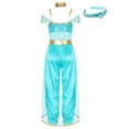 thumbnail image 2 of iiniim Girls Princess Jumpsuit With Choker And Headwear Set Sparkly Party Formal Dance Outfit Light Blue 6, 2 of 7