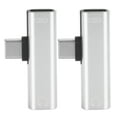 thumbnail image 1 of 2 uds 2 en 1 TypeC a 3,5mm Cable de Audio auxiliar cargador adaptador distribuidor de auriculares (plateado), 1 of 8