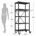 5Tier Storage Shelves for Storage Heavy Duty Shelving Unit with Wheels
