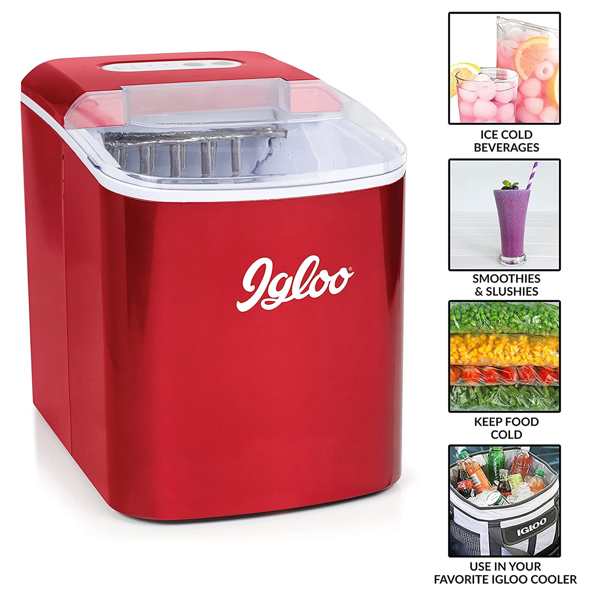 Igloo ICEB33SL Large-Capacity Automatic Portable Electric Countertop Ice  Maker Machine, 33 Pounds in 24 Hours, 9 Ice Cubes Ready in 7 minutes, With