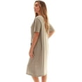 thumbnail image 2 of Just Love Short Sleeve Nightgown Sleep Dress for Women (Grey - Love Faith Peace Hope, 1X), 2 of 3