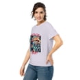 thumbnail image 4 of Destructive Therapy Women’s Boxing graphic organic ribbed neck t-shirt (Lavender, M), 4 of 4