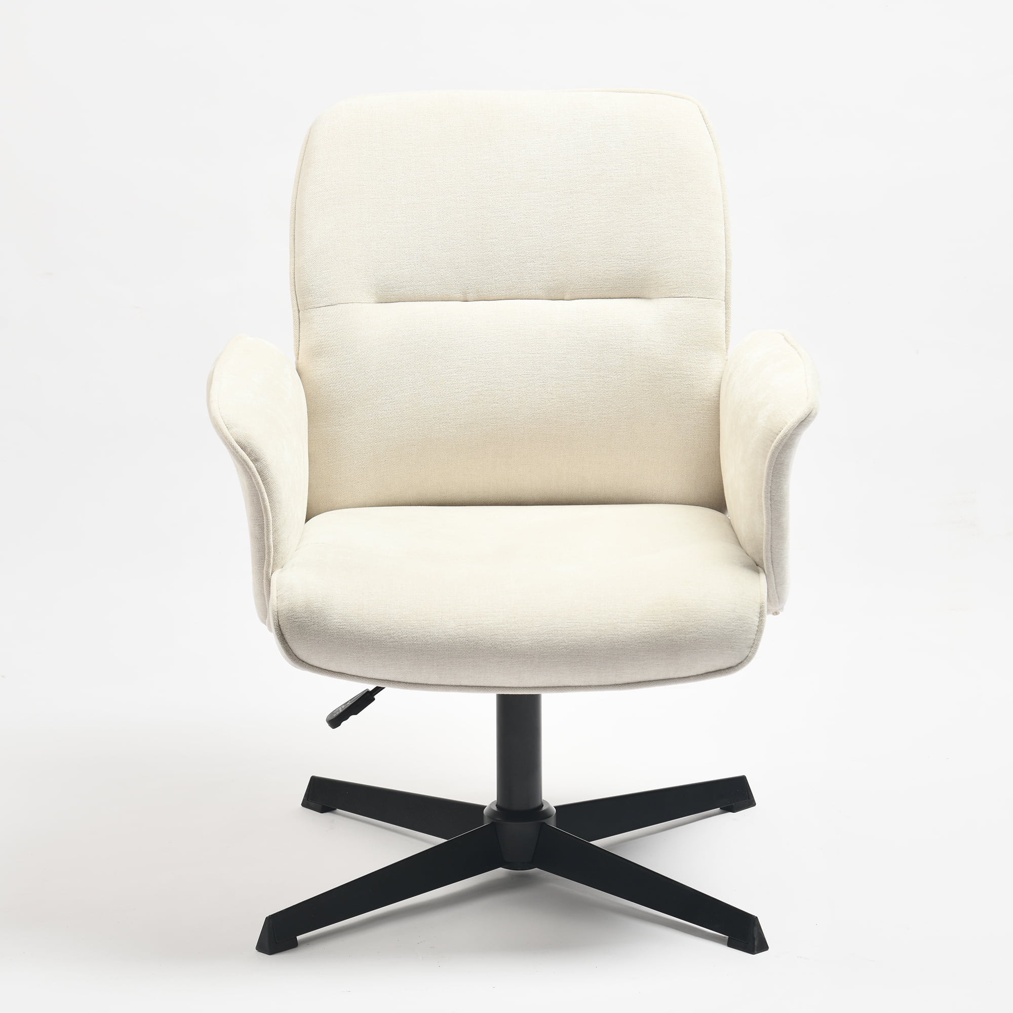 Homy Casa Swivel Gaming Chair, Upholstered Computer Entertainment  Office Armchair, Cream