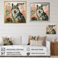thumbnail image 4 of Designart "Boho Wolf in Pink and Green II" Animals Framed Wall Art - Traditional Pink Wolf Bedroom Framed Canvas Wall Art, 4 of 6