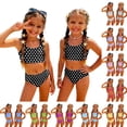 thumbnail image 2 of CCRFTGI Girls Swimsuit Size 7-8 2 Piece Set Swimming Girls Bikini Beach Holiday Bathing Suits Cute Summer Polka Dots Girls Clothes Tankini Swimsuits Swimwear White 9-10 Years, 2 of 9