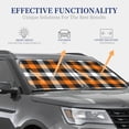 thumbnail image 4 of JUNZAN Orange Plaid Pattern Car Windshield Sun Shade | Reflective Sunshade | Foldable 2-Piece Sun Shield Protect Your Car | Fits Sedans, SUVs, Hatchbacks-Large, 4 of 6