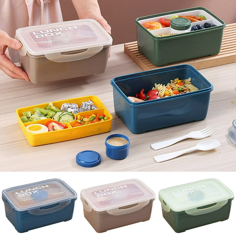 Moocorvic Bento Lunch Box for Men Lunch Containers for Food Adults Plastic Double Layer Bento Box Adult Lunch Box Separated And Sealed Picnic Box