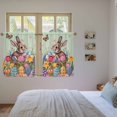 thumbnail image 3 of Easter Bunny Kitchen Curtains 45 Inch Length, Colorful Eggs Spring Tulips Flower Green Tiers Curtains for Bathroom Bedroom Cafe, Light Filtering Small Window Treatment Short Drapes 2 Panels 42"Wx45"L, 3 of 8
