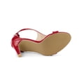 thumbnail image 3 of BLISSFUL STEP Women's T Strap Open Toe Stiletto Heel Sandals Red 9, 3 of 8