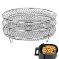 thumbnail image 1 of Accesorios para freidora de aire: freidora de aire con tres estantes apilables, estante para freidora de aire de acero inoxidable apto para freidora de aire de 4.2QT - 5.8QT, horno, 1 of 5