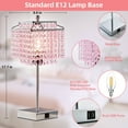 thumbnail image 4 of NATYSWAN Crystal Touch Table Lamp, Pink Bedside Lamp with USB C+A Ports, 3-Way Dimmable Lamp with Crystal Shade, Nightstand Lamp for Girl Bedroom, Living Room, Bulb Included, 4 of 9