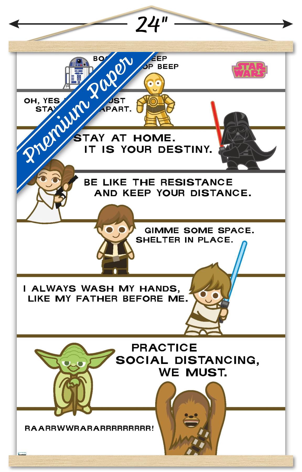 Star Wars: Saga - Shelter In Place Wall Poster with Wooden Magnetic Frame, 22.375" x 34"
