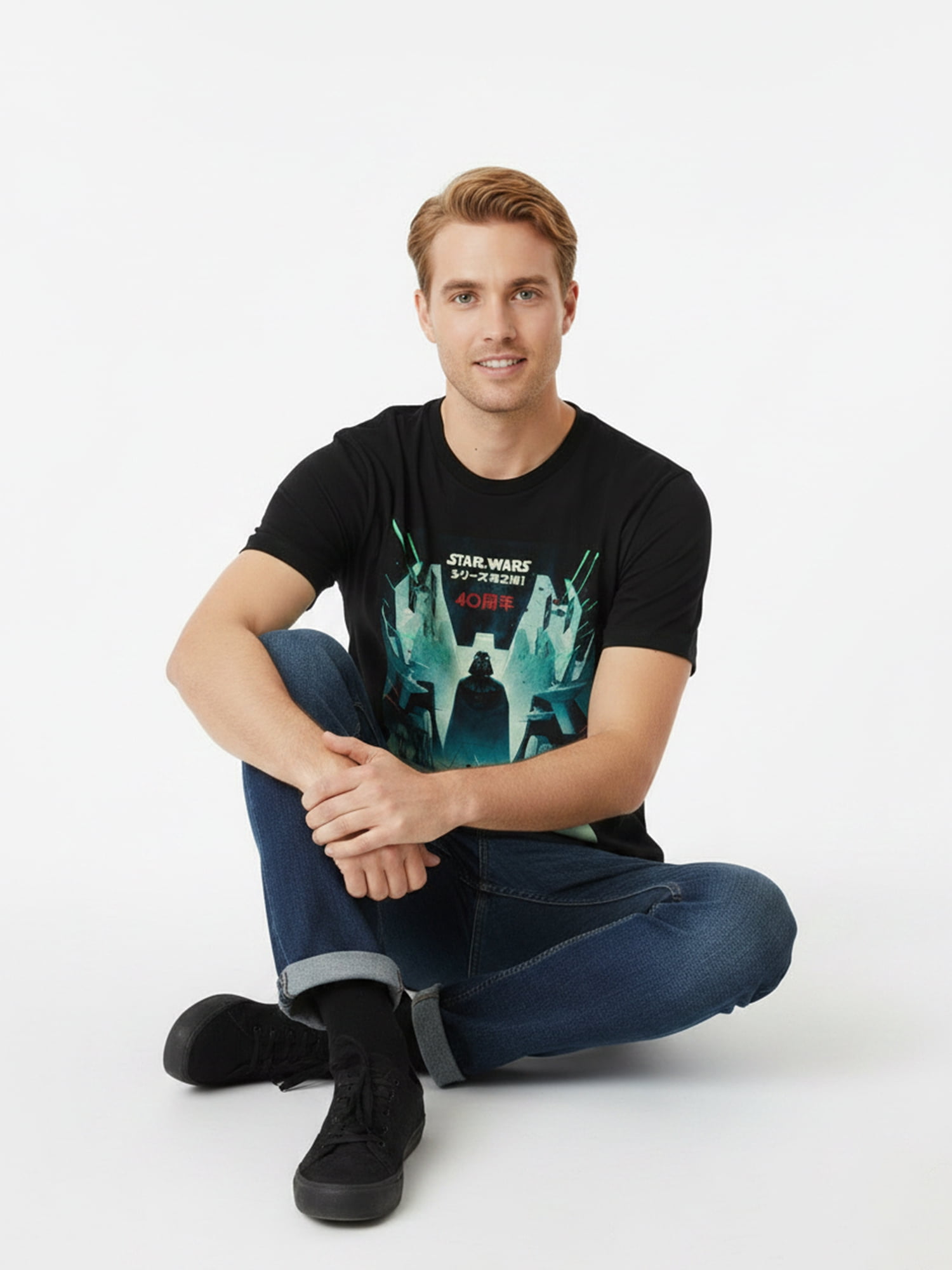 Star Wars Men’s Graphic Short Sleeve Tee, Japanese-Style Movie Poster, Sizes S–3XL