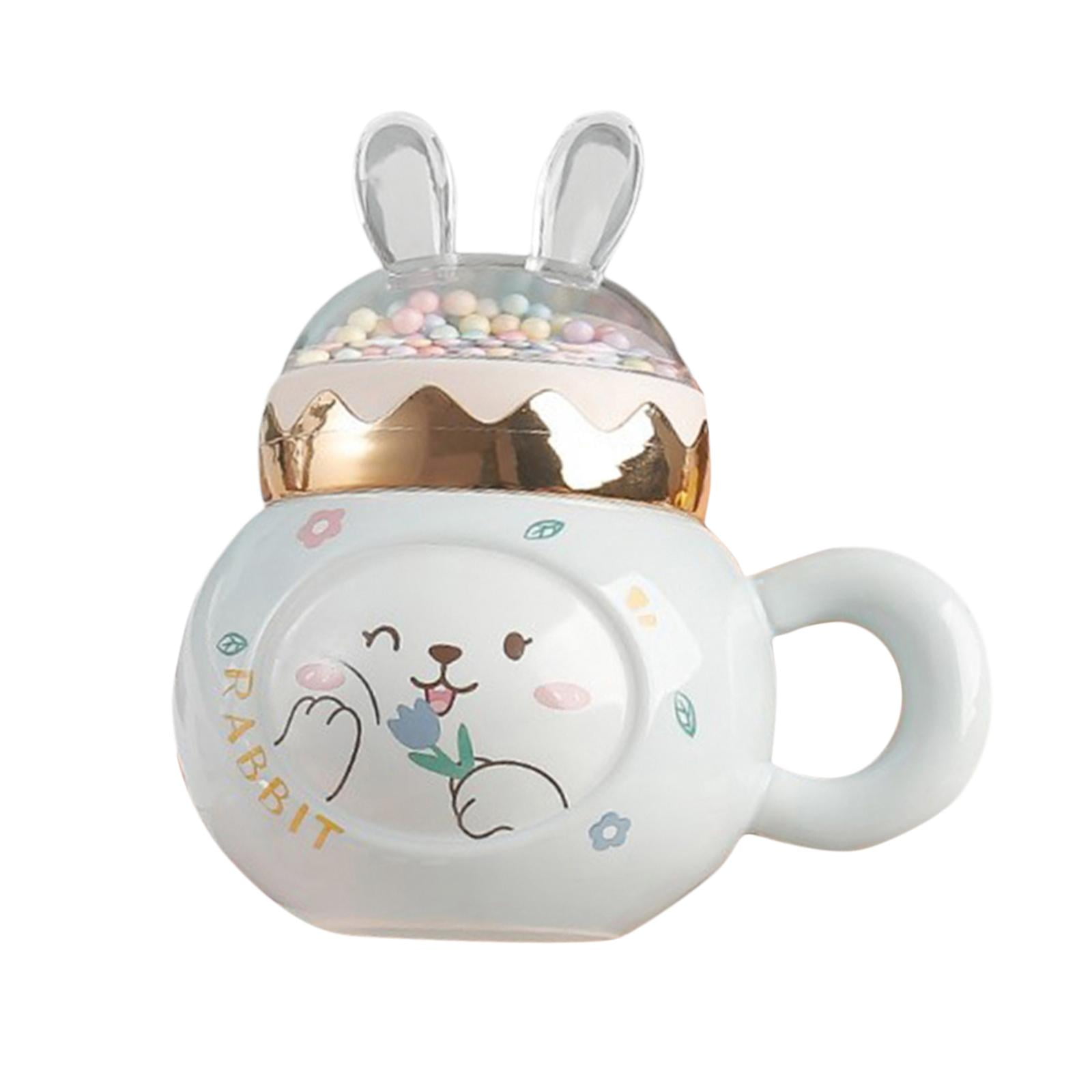 Nishiyuenyi Coffee Mugs Ceramic Cup Novelty with Handle and Lid 400ml Espresso Latte Mug for White