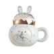 thumbnail image 5 of Taza de cerámica para bebidas, té, 400 ml, con tapa y asa, para café, para mujer y hombre. Blanco, 5 of 9