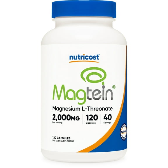 Nutricost Magnesium L-Threonate As Magtein® 2000mg, 120 Capsules, Supplement