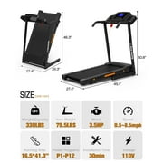 3.5HP 330 LBS Weight Foldable  Incline Treadmill 17