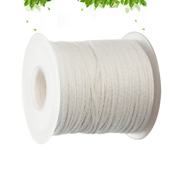 Soimiss White Cotton Candle Wick Spool for DIY Candle Making Designed for Pillars and Tapers with Curl