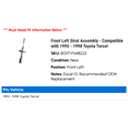 thumbnail image 2 of Front Left Strut Assembly - Compatible with 1995 - 1998 Toyota Tercel 1996 1997, 2 of 2