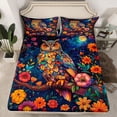 thumbnail image 2 of Feelyou Rustic Owl Flower Twin Sheet Sets, Mystic Hippie Galaxy Bedding, 3 Pieces, 2 of 7