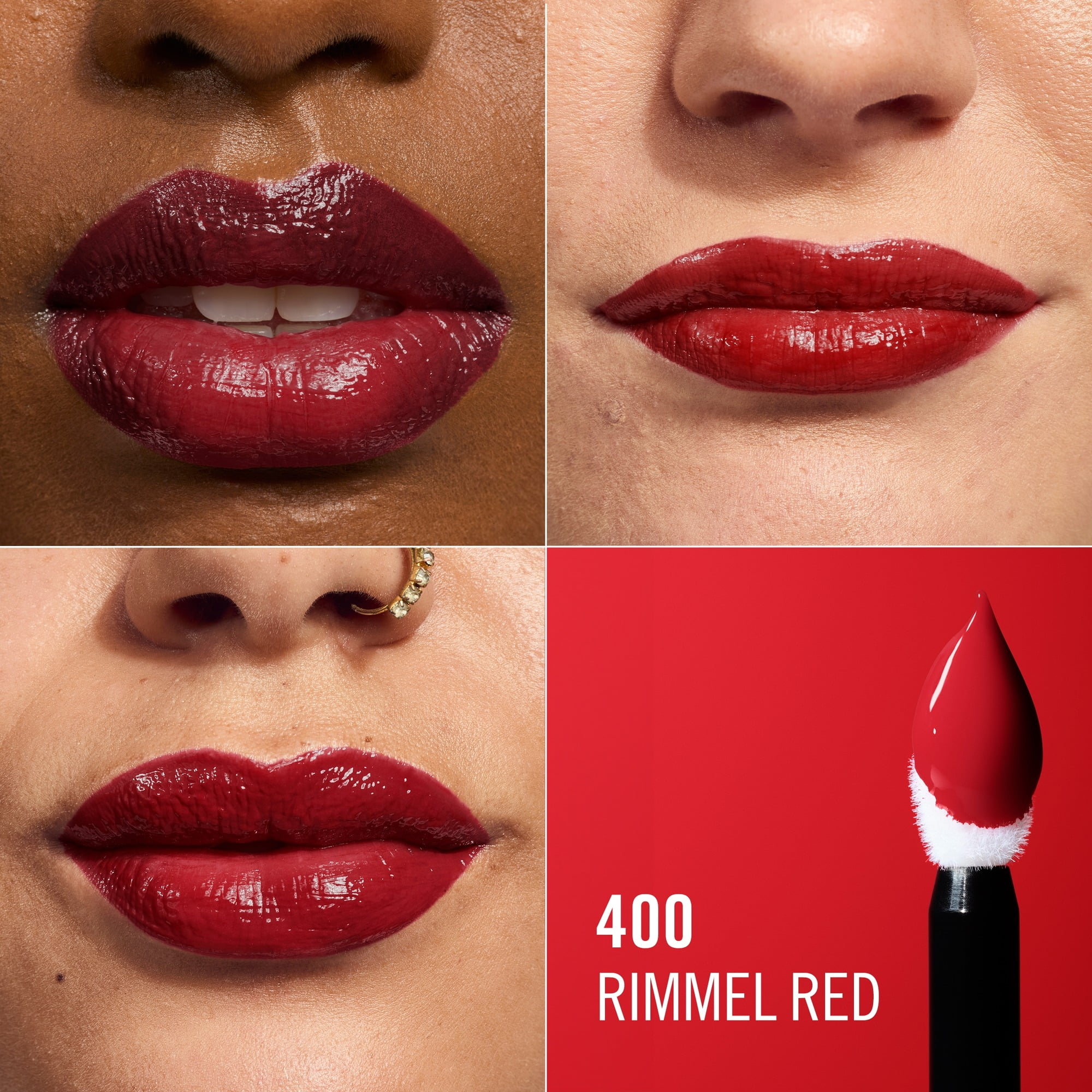 Rimmel Thrill Seeker Lip Latex, 400 Rimmel Red, 0.2 fl oz