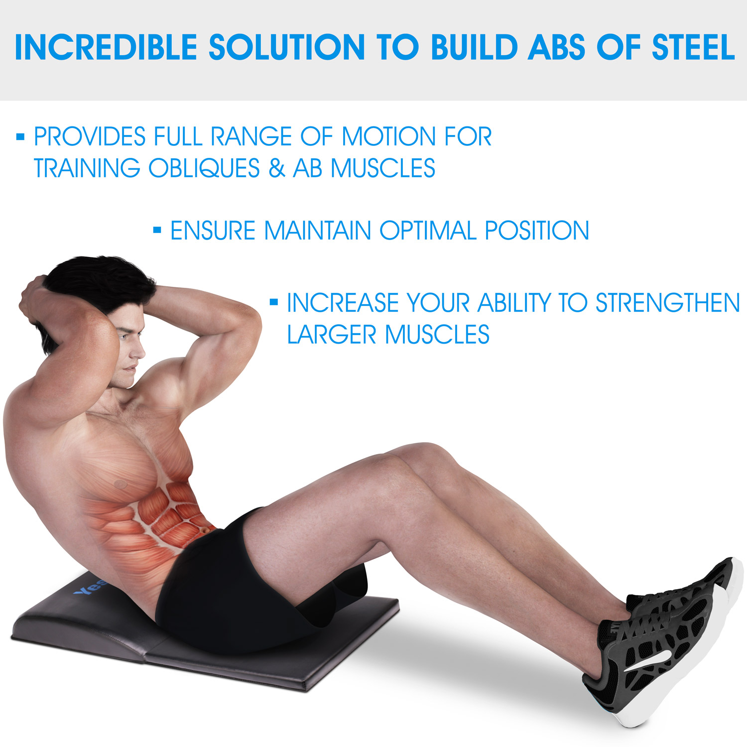 Yes4All Ab Exercise Mat with Tailbone Protecting Pad for Abs Workouts (Black) - image 5 of 5