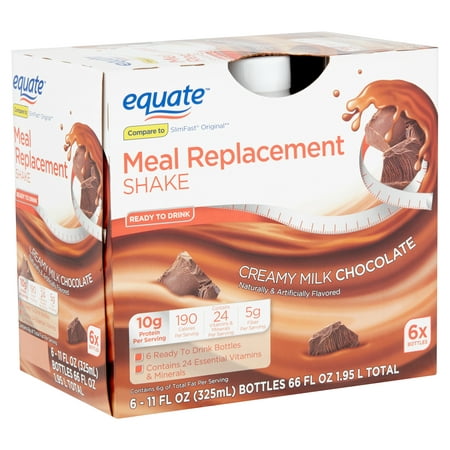 Equate Creamy Milk Chocolate Meal Replacement Shake, 11 fl oz, 6