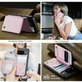 thumbnail image 3 of Case for Google Pixel 9 / 9 Pro with Card Holder, Retro PU Leather RFID Blocking Credit Card Slots Double Magnetic Clasp Flip Kickstand Shockproof Phone Cover for Google Pixel 9 / 9 Pro,Pink, 3 of 9