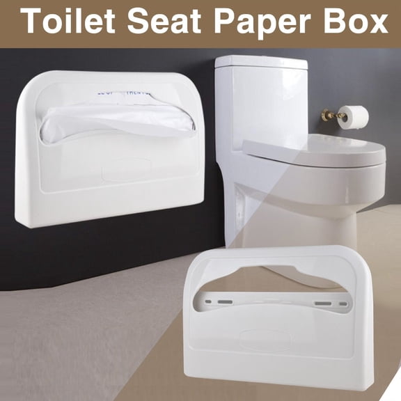 Fnochy Toilet Seat Cover Dispenser ABS Plastic Hygienic Self-Disposing Paper Rack for Public Restrooms Office Restaurant School Sanitary Easy Loading Durable