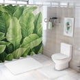 thumbnail image 7 of Pratyus Green Leaves Quick-Drying Shower Curtain Set 100% Polyester Fiber for Bathroom Decoration with Hooks 60x72, 7 of 7