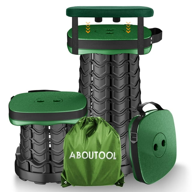 Taburete plegable aboutool verde plegable portátil con cojín