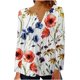 thumbnail image 1 of Camisas Awdenio para mujer, blusa informal de moda juvenil, cuello en V, camisa de tres cuartos, tops estampados de otoño, sudaderas, ofertas, 1 of 4
