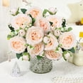 thumbnail image 2 of Lekihaqq Oil Painting Artificial Flower Bouquet, Realistic Small Rose Home Decoration, Faux Handheld Floral Arrangement For Wedding Photography, Gift For Women, 2 of 8