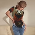 thumbnail image 3 of Fotbe Jungle Meditating Panda Women's Crew Neck Short Sleeves Bodysuit Tops Round Neck Slim Sleeveless Soft Comfortable Basic-Medium, 3 of 7
