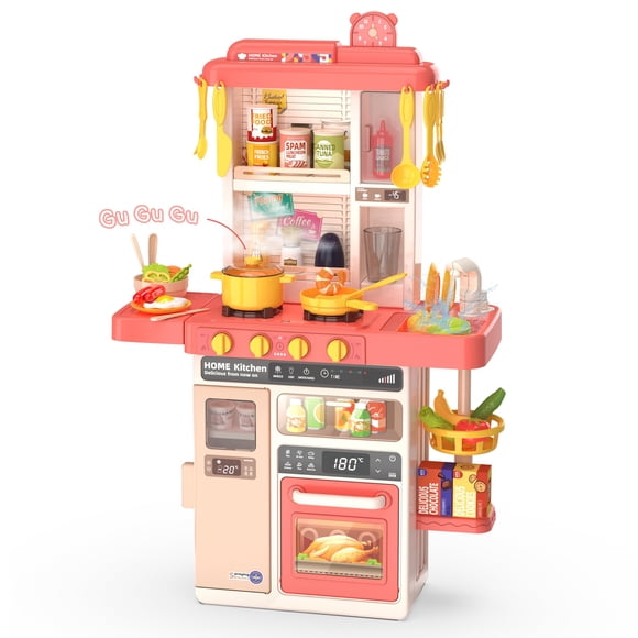 Set de juegos de cocina para niños POFJOEQ Interactive con 50 piezas de juguetes simulados