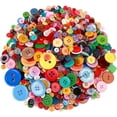 thumbnail image 1 of 1800 piezas Botones redondos de resina Colores mezclados Tamaños surtidos para manualidades Costura DIY Botones manuales Pintura DIY Botones de adorno hechos a mano, 2 agujeros y 4 agujeros JFHHH pequeña, 1 of 5