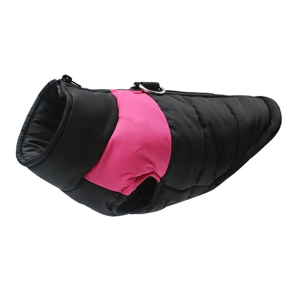 Barhoo Waterproof Winter Dog Coat Fluorescent Color Padded Cotton Jacket for Small Medium Dogs Warm Dog Coat with Zipper Back D-Rings for Leash Attachment High Visibility Cold Weather Pet Apparel