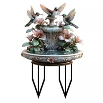 BPPEG Hummingbird Splashing Garden Statue Acrylic Plate Patio Outdoor Garden Basin Rain And Weather Decoration, Home Decor