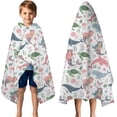 thumbnail image 3 of White Mermaid Sea Pattern Hooded Bath Towel，50"x30" for Ages 3 To 12 Kids, Quick Dry Lightweight Soft Microfiber Hood Beach Towel Cover Up for Kids, 3 of 7