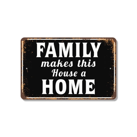 Family Makes This House A Home Street 10 Inch x 14 Inch Novelty Plastic Sign Love Lives Here Durable Weatherproof Perfect for Entryways Living Rooms Hallways Fun Gift for Families
