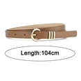 thumbnail image 6 of Women Belt Faux Leather Adjustable Holes Solid Color Thin Belt with Alloy Round Pin Buckle Casual Jeans Belt Costume Accessories, 6 of 8