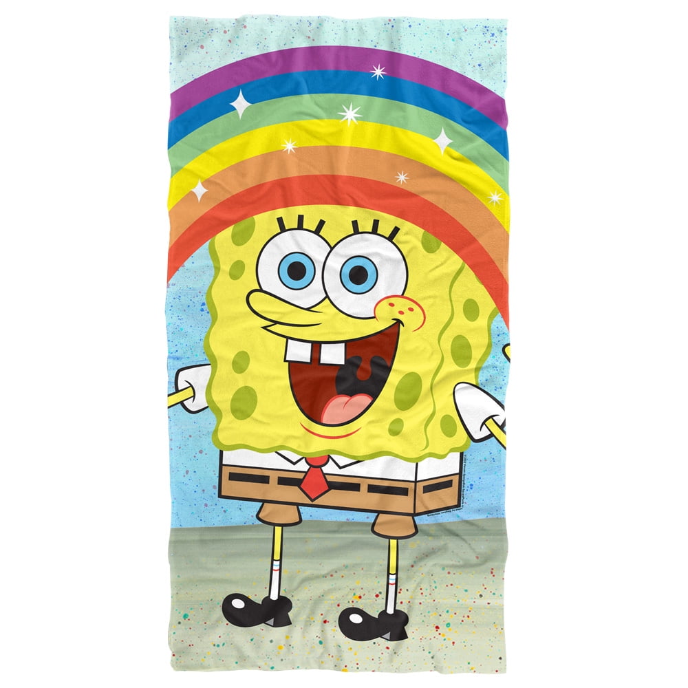Spongebob Beach Towel, 30"x60", Spongebob Rainbow Beach Towel