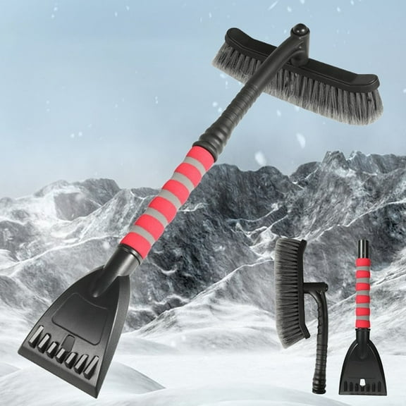 Snow Brush, Ice Scraper, Detachable Multifunctional Car Snow Shovel, PVC Bristles, Telescopic Metal Rod, Thick Sponge Handle, Household Winter Tool