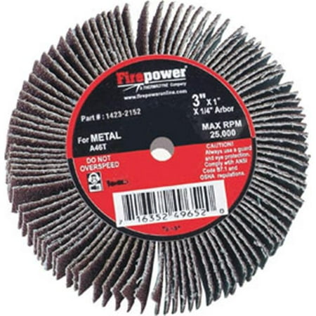 

Firepower 1423-2152 Flap Wheel 3 x 1 x 0.25 in 80 Grit