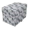 thumbnail image 1 of Horses Dog Crate Cover, Vintage Monochrome Sketch Stallion Swirls Calligraphic Design Animal Theme, Easy to Use Pet Kennel Cover for Dogs, 35" x 23" x 27", Pale Grey White Grey, by Ambesonne, 1 of 6