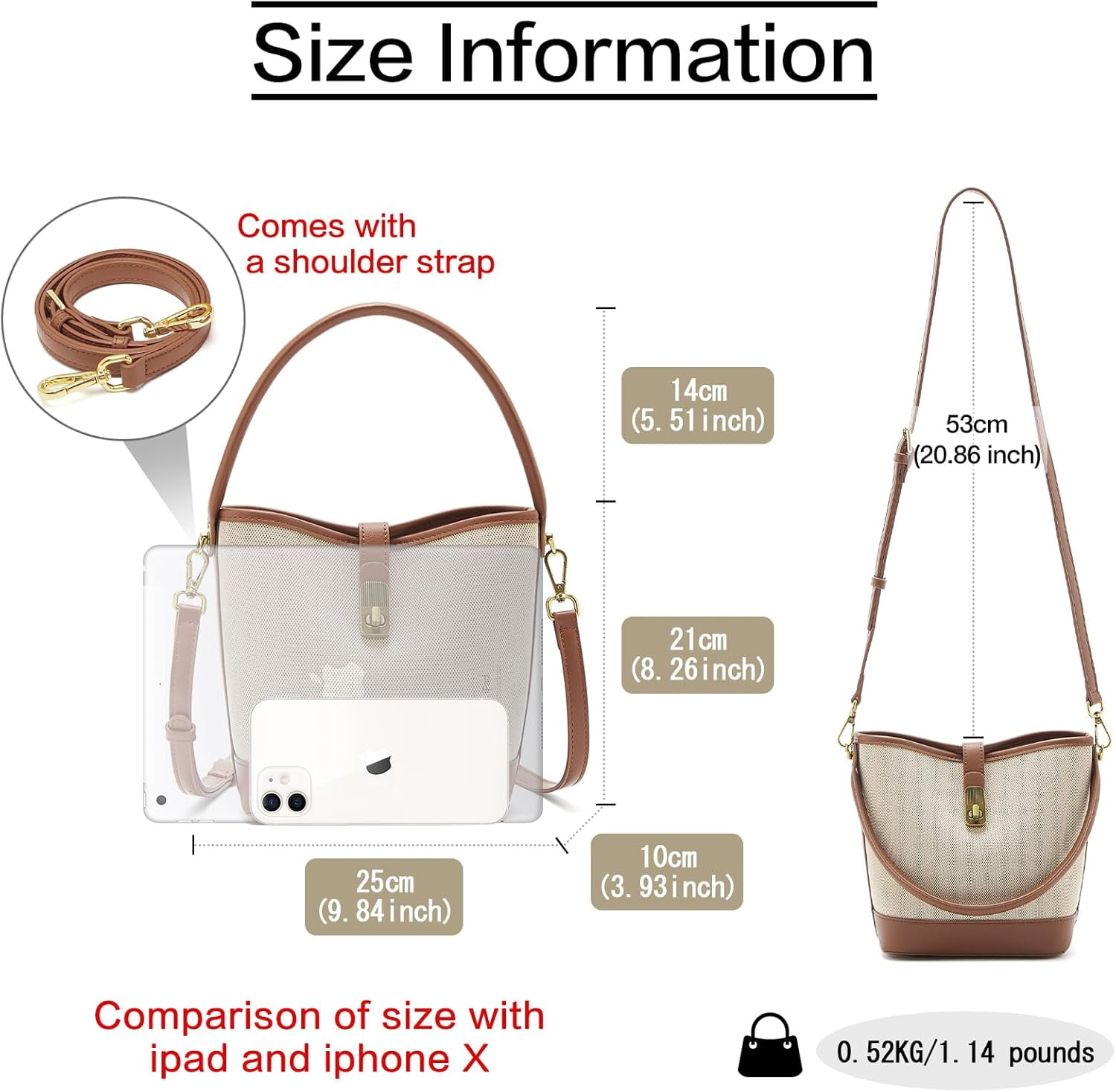 Kwuty Coated Canvas Bucket Crossbody Bags for Women Top-Handle Handbags Small Satchel Purse Trendy Twist Lock